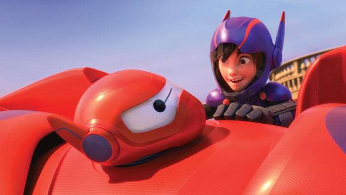 Animated boy in futuristic vehicle