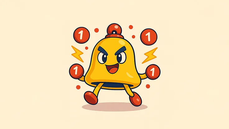 An animated character representing a notification bell.