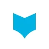 solid light blue badge shaped logo