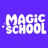 Magic School Logo with purple background and white text