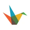 Padlet logo of a paper crane on a black background.